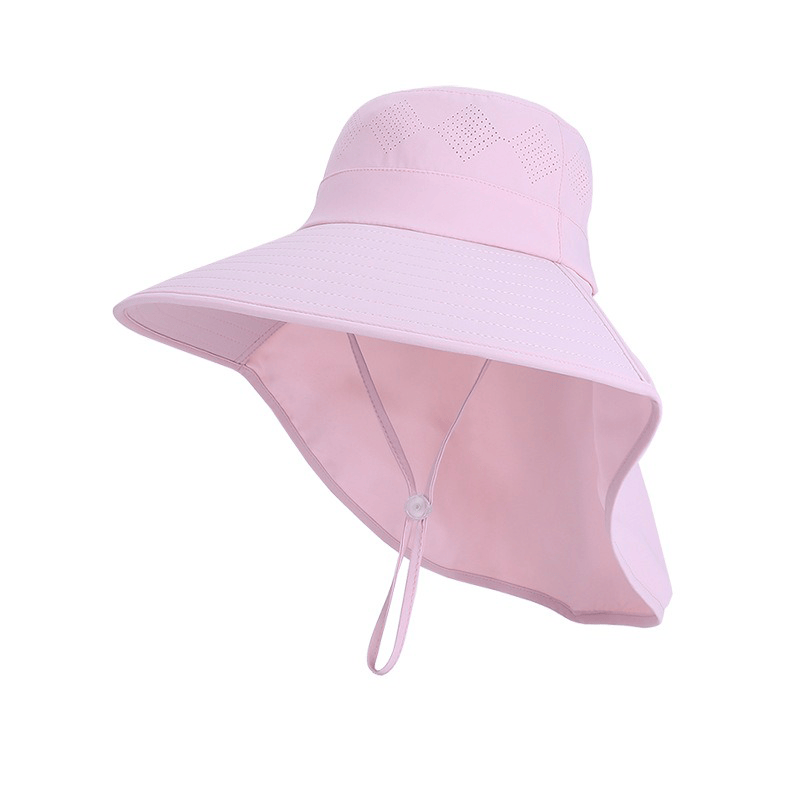 Plusock Wide Brim Shoulder Drape Travel Sun Hat - Pink - One Size - image 8