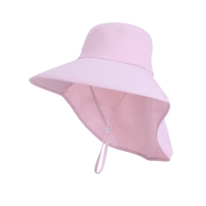 Plusock Wide Brim Shoulder Drape Travel Sun Hat - Pink - One Size - image 8