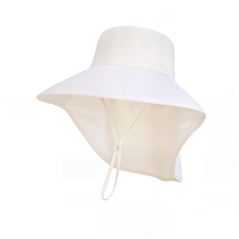 Plusock Wide Brim Shoulder Drape Travel Sun Hat - Beige - One Size - image 10