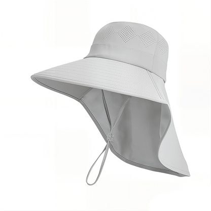 Plusock Wide Brim Shoulder Drape Travel Sun Hat - Grey - One Size - image 12