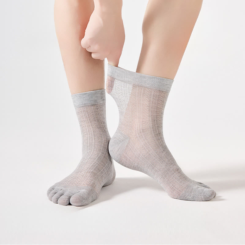 Plusock Bamboo Breathable Quarter Socks(3 Pairs) - Green+Blue+Black - EU39-44(US6-10) - image 0