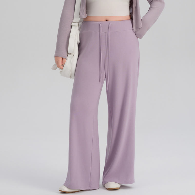 Plusock Flow Soft Yoga Wide Leg Pants - Purple - XXXXXXL - image 1