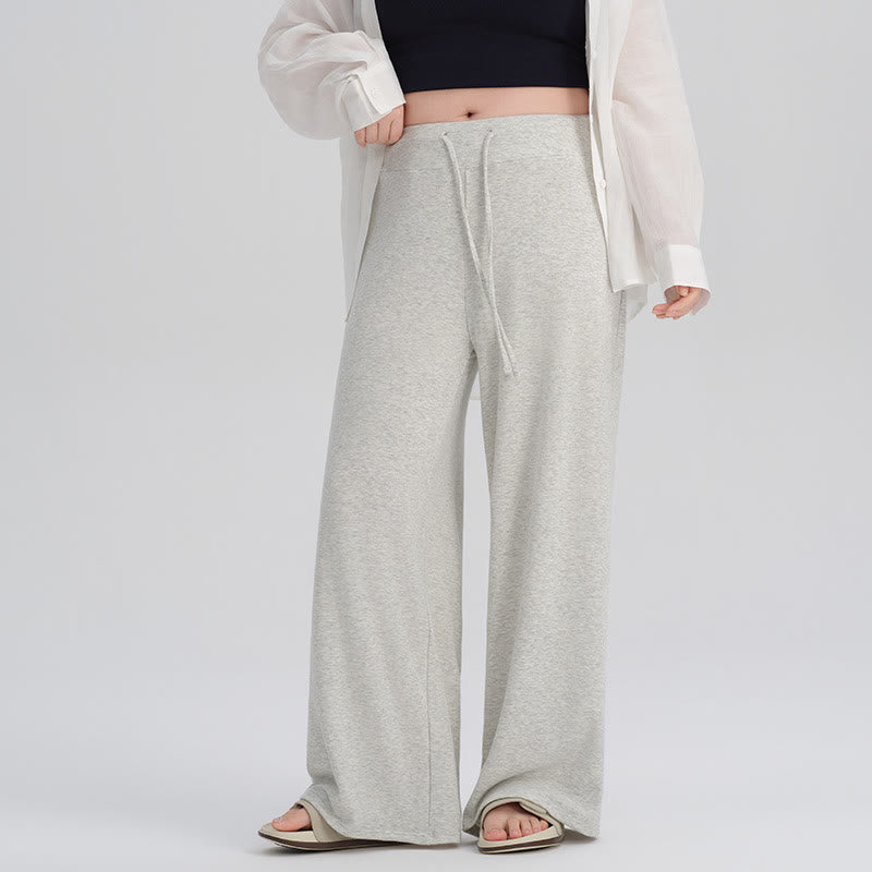 Plusock Flow Soft Yoga Wide Leg Pants - Grey - XXXXXXL - image 4