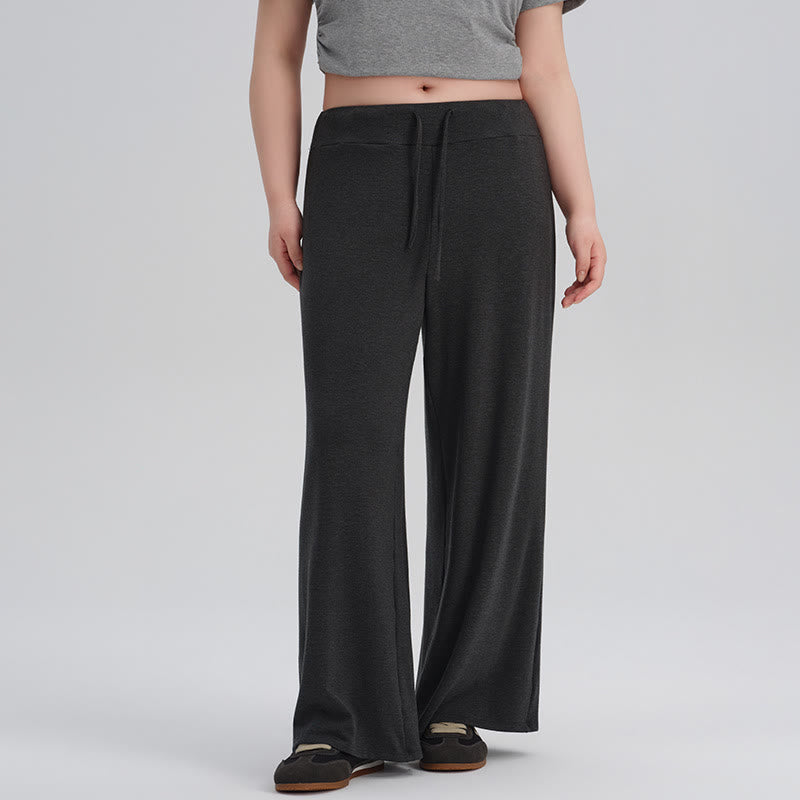 Plusock Flow Soft Yoga Wide Leg Pants - Dark Grey - XXXXXXL - image 3