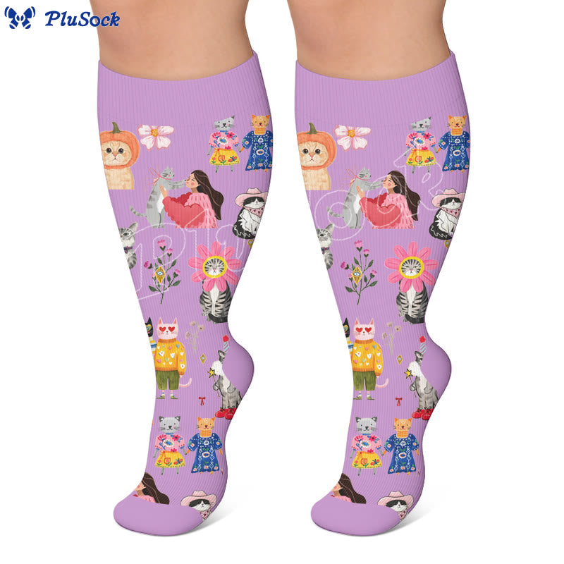 Plusock Plus Size Cartoon Animal Avatars Compression Socks - image 3