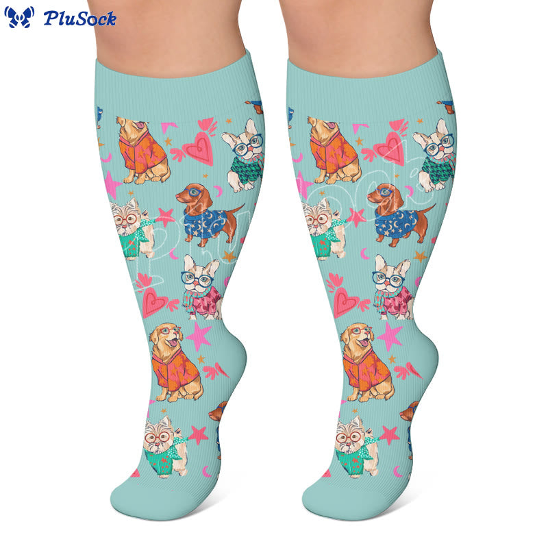Plusock Plus Size Cartoon Animal Avatars Compression Socks - image 4