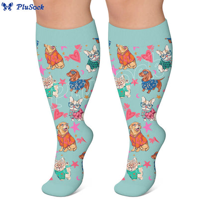 Plusock Plus Size Cartoon Animal Avatars Compression Socks - image 4