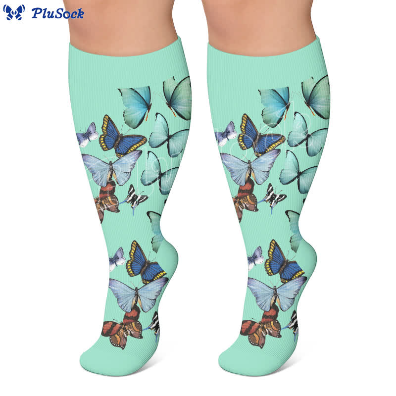 Plusock Plus Size Sweet Butterfly Compression Socks - image 4