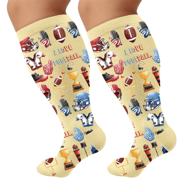 Plusock Plus Size Ball Sports Compression Socks - Apricot(1 Pair) - 4XL - image 7