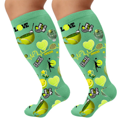 Plusock Plus Size Ball Sports Compression Socks - Green(1 Pair) - 4XL - image 6