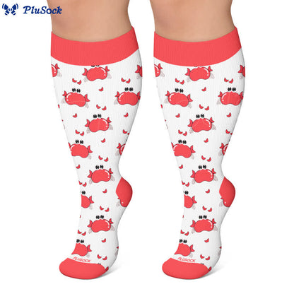 Plusock Plus Size Crab Sea Turtles Whales Compression Socks - image 2