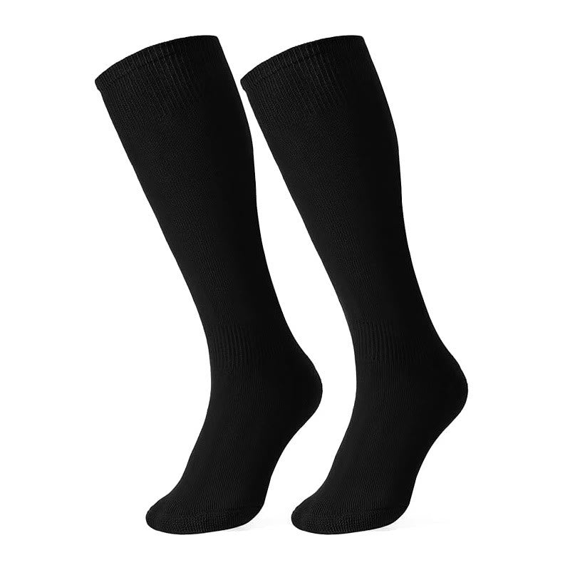 Plusock Quick Dry Tennis Knee High Socks(6 Pairs) - Black - EU38-45(US5-11) - image 4