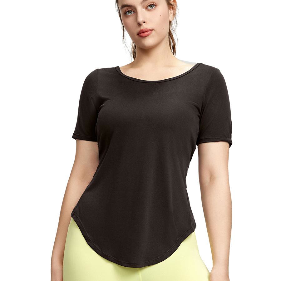 Plusock Breathable Essential Yoga Short Sleeves - Black - 3 - image 1