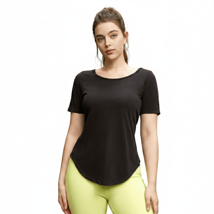 Plusock Breathable Essential Yoga Short Sleeves - Brown - 3 - image 2
