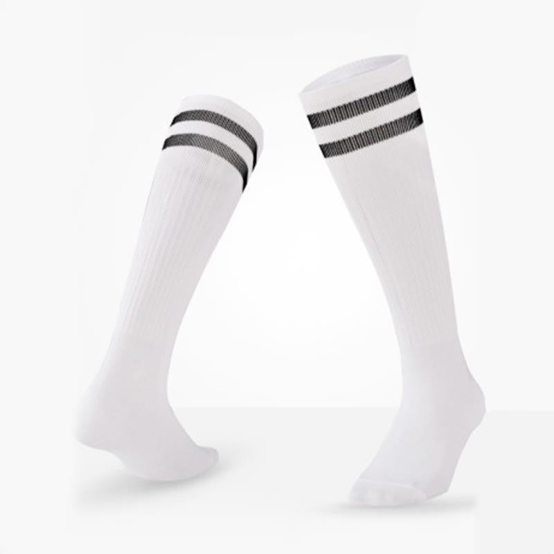 Plusock Breathable Soccer Knee High Socks(5 Pairs) - White - EU39-44(US6-10 - image 14