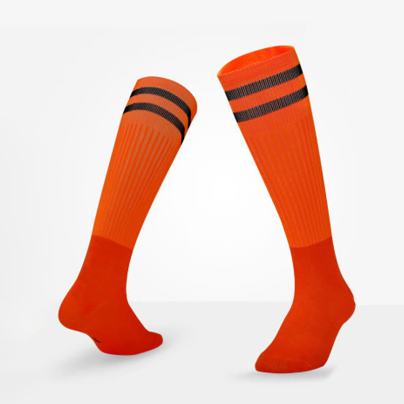 Plusock Breathable Soccer Knee High Socks(5 Pairs) - Orange - EU39-44(US6-10 - image 21