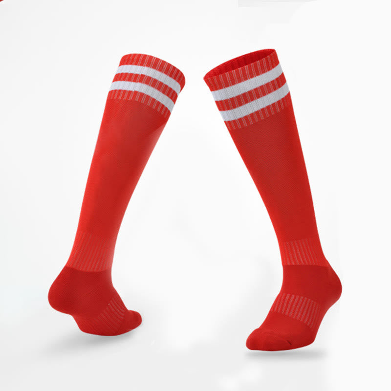Plusock Breathable Soccer Knee High Socks(5 Pairs) - Red - EU39-44(US6-10 - image 22
