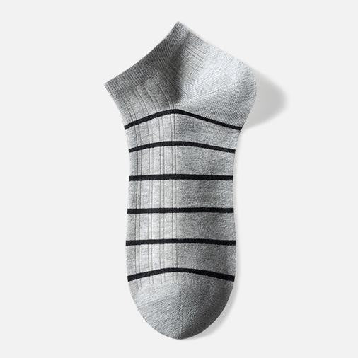 Plusock Cotton Striped Ankle Socks(5 Pairs) - Grey - EU39-44(US6-10) - image 8