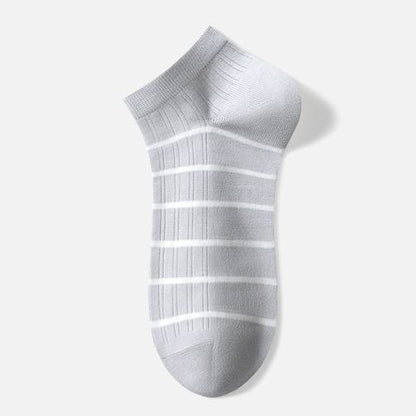 Plusock Cotton Striped Ankle Socks(5 Pairs) - Light Gray - EU39-44(US6-10) - image 3
