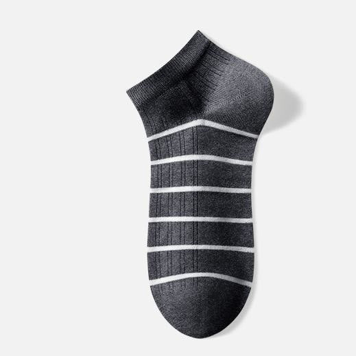 Plusock Cotton Striped Ankle Socks(5 Pairs) - Dark Grey - EU39-44(US6-10) - image 5