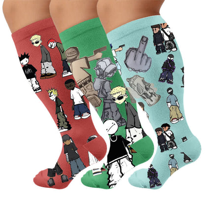 Plusock Plus Street Style Compression Socks - Multicolor(3 Pairs) - 4XL - image 1