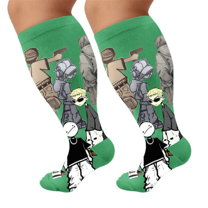 Plusock Plus Street Style Compression Socks - Green(1 Pair) - 4XL - image 6