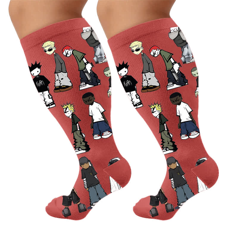 Plusock Plus Street Style Compression Socks - Red(1 Pair) - 4XL - image 5