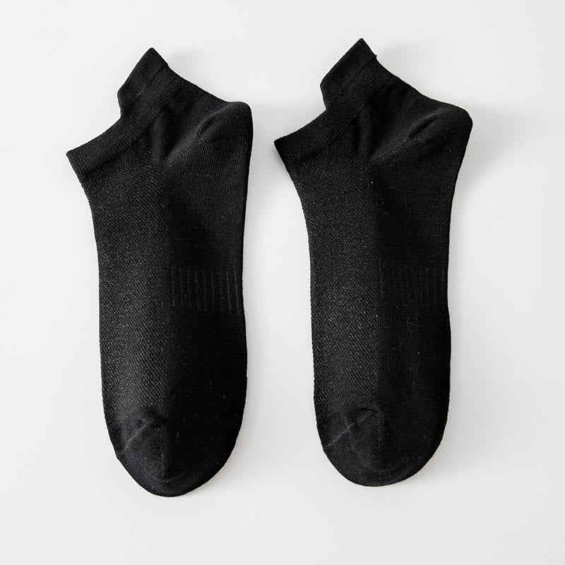 Plusock Breathable Ankle Socks(5 Pairs) - Black - EU39-44(US6-10) - image 1
