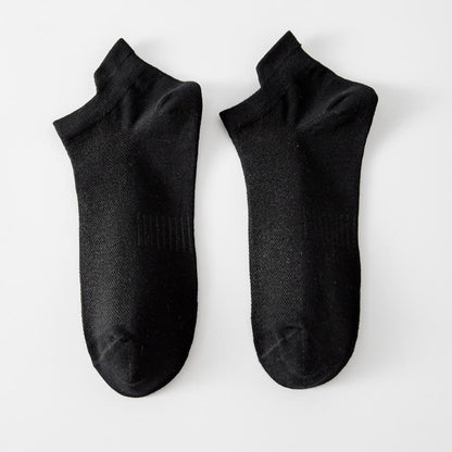 Plusock Breathable Ankle Socks(5 Pairs) - Black - EU39-44(US6-10) - image 1