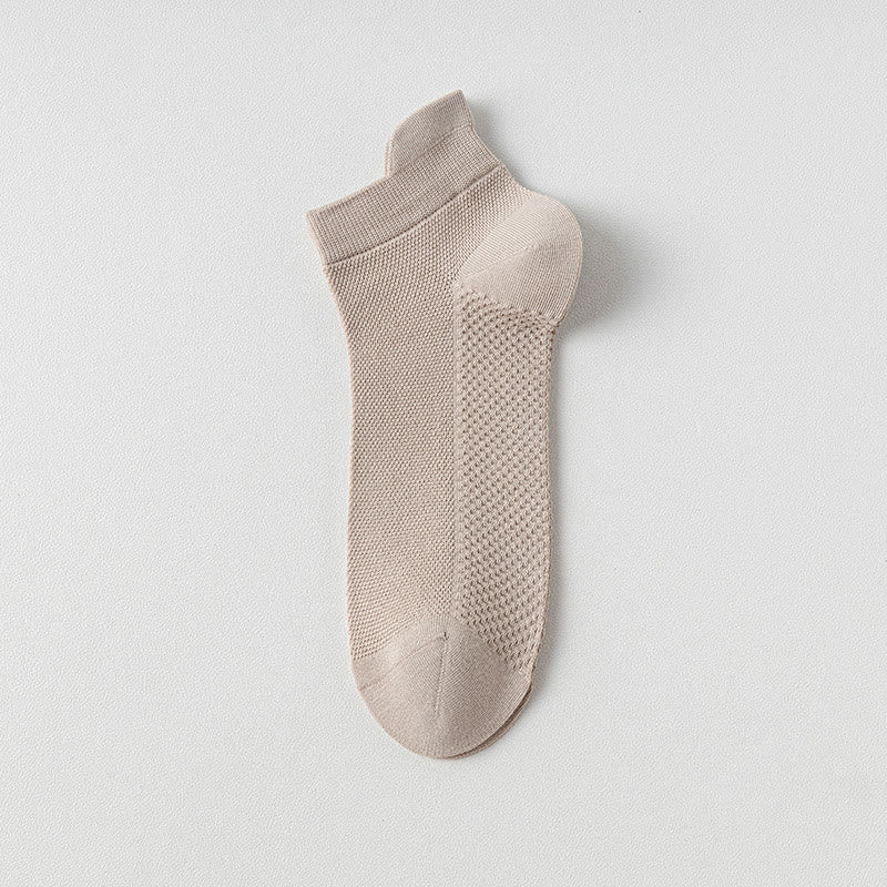 Plusock Breathable Cotton Ankle Socks(5 Pairs) - Khaki - EU39-44(US6-10) - image 3