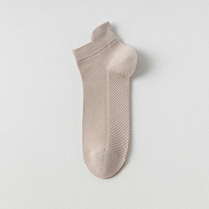 Plusock Breathable Cotton Ankle Socks(5 Pairs) - Khaki - EU39-44(US6-10) - image 3