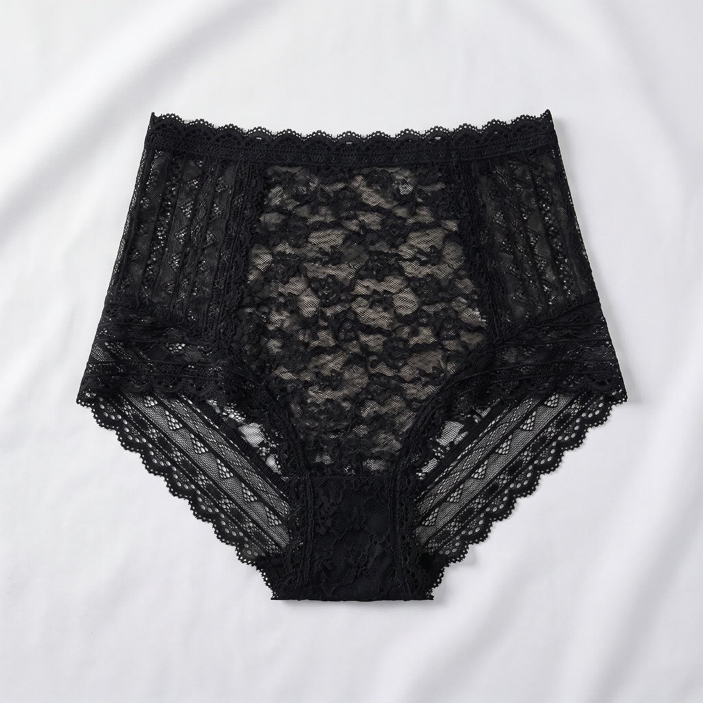 Plusock Full Lace Panty(2 Packs) - Black - 5XL - image 0