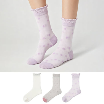 Plusock Sweet Dot Sheer Quarter Socks (3 Pairs) - image 0