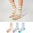 Plusock Colorblock Combed Striped Sheer Quarter Socks(3 Pairs) - image 0