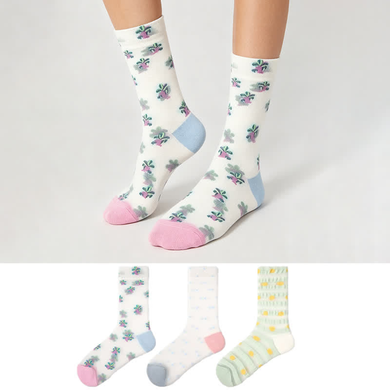 Plusock Pastel Everyday Sheer Quarter Socks (3 Pairs) - image 0