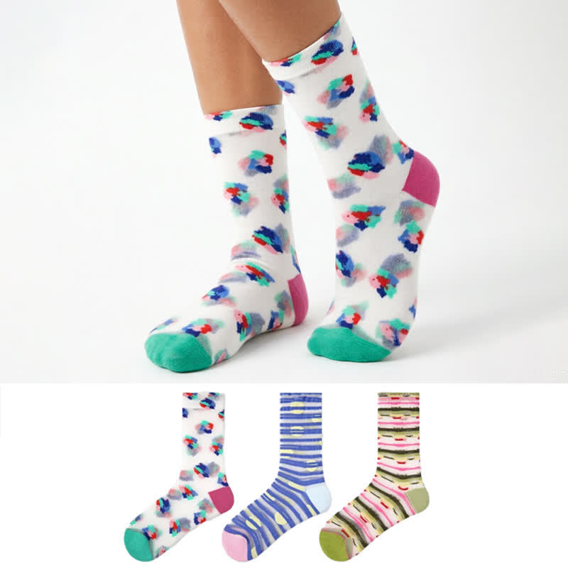 Plusock Watercolor Spot Sheer Quarter Socks (3 Pairs) - image 0