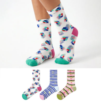 Plusock Watercolor Spot Sheer Quarter Socks (3 Pairs) - image 0