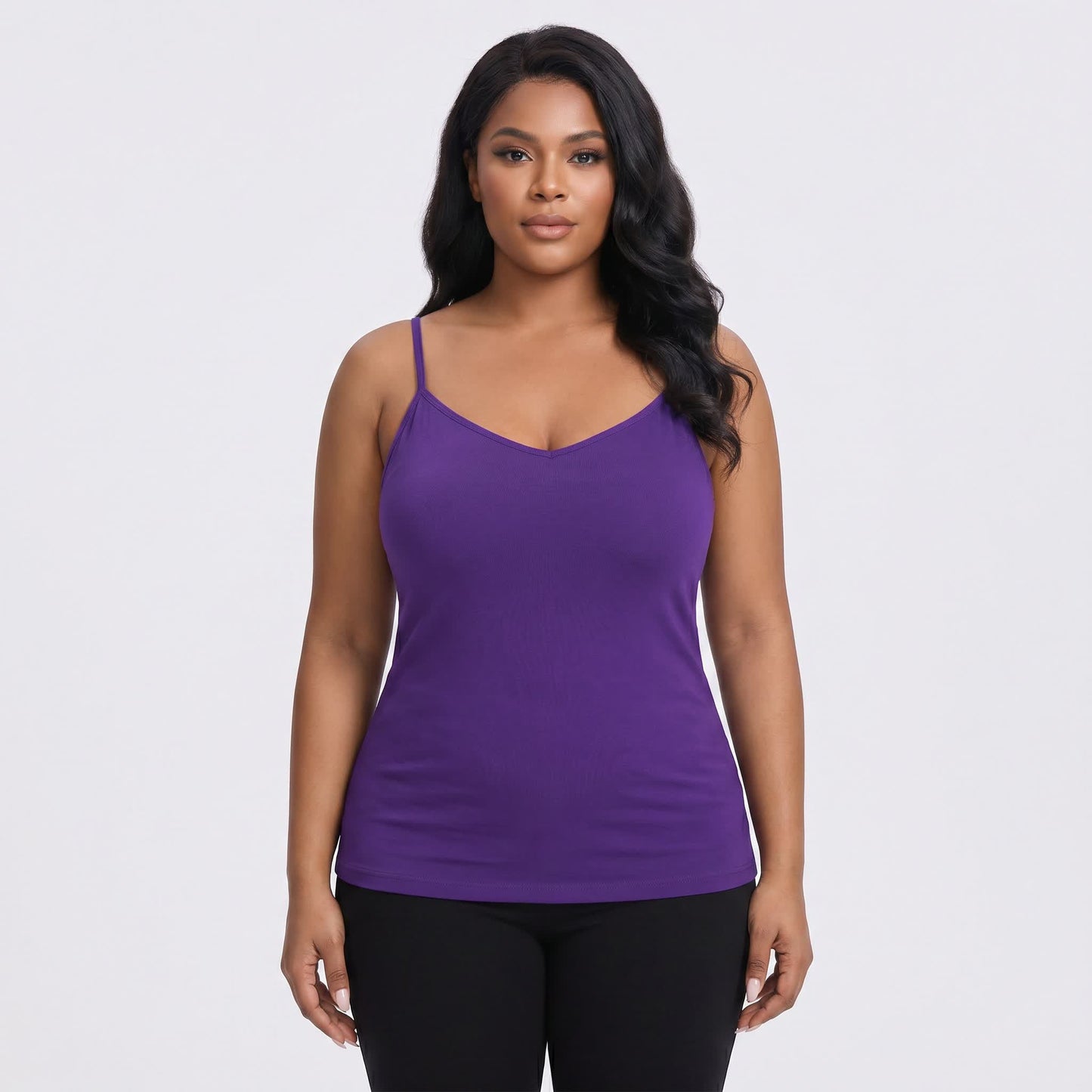 Plusock Modal Wireless Tank Top(2 Pieces) - Purple - 6XL - image 2
