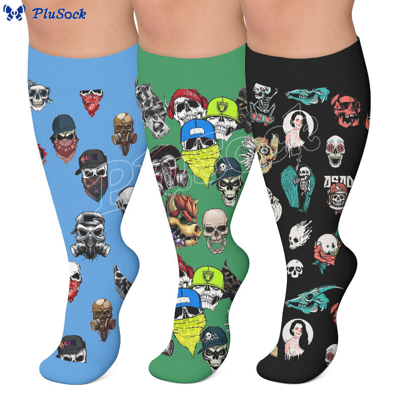 Plusock Plus Trendy Skull Compression Socks - image 0