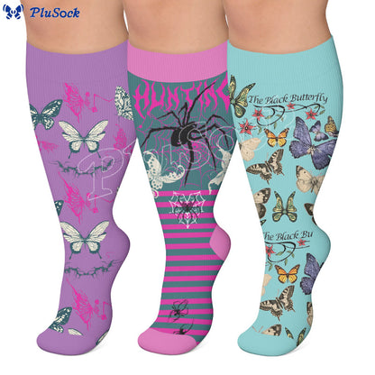 Plusock Plus Size Butterfly Spider Compression Socks - image 0