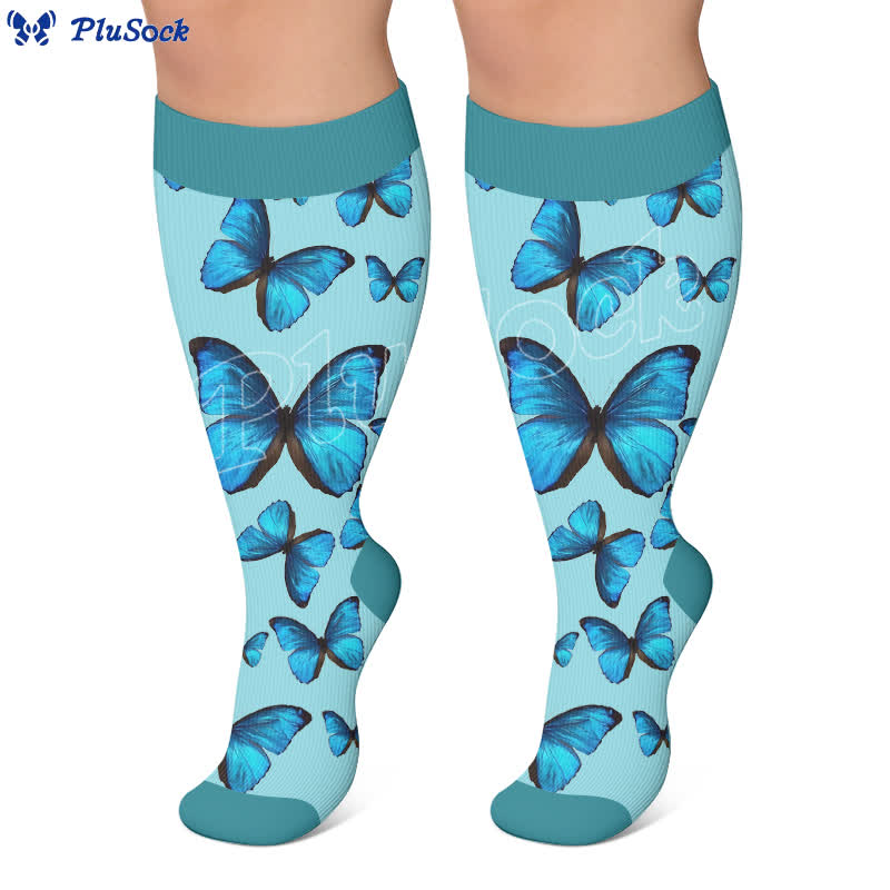 Plusock Plus Size Spring Butterfly Compression Socks - image 3