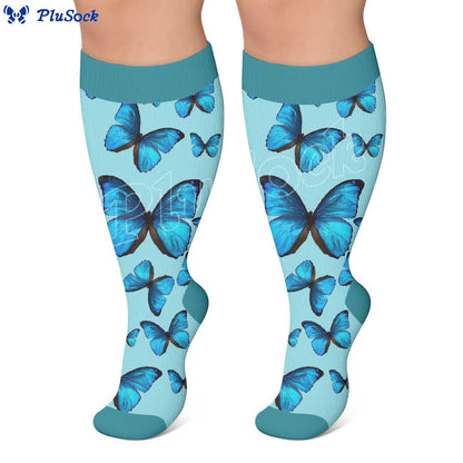 Plusock Plus Size Spring Butterfly Compression Socks - image 3