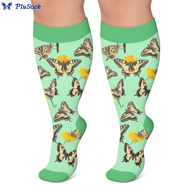 Plusock Plus Size Spring Butterfly Compression Socks - image 2