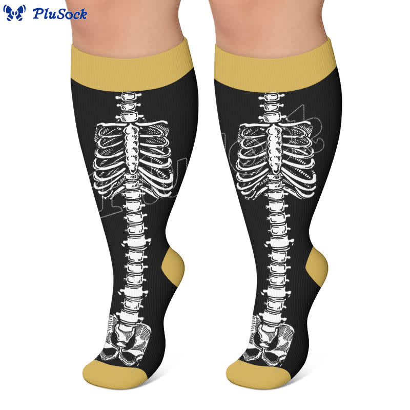 Plusock Plus Size Spooky Skeleton Compression Socks - image 5