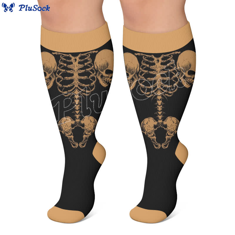 Plusock Plus Size Spooky Skeleton Compression Socks - image 6