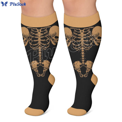 Plusock Plus Size Spooky Skeleton Compression Socks - image 6
