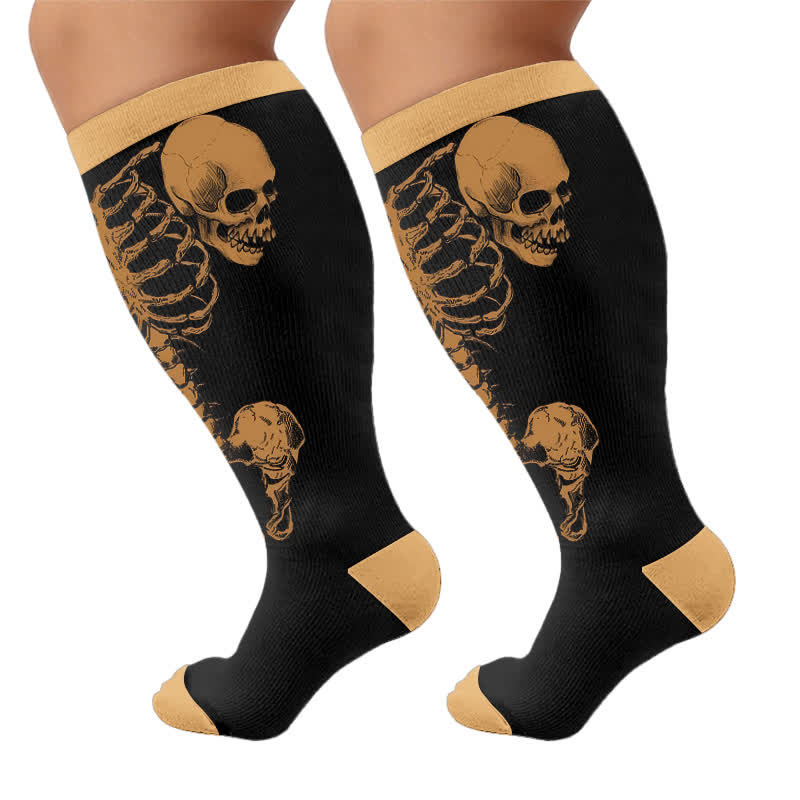 Plusock Plus Size Spooky Skeleton Compression Socks - image 9