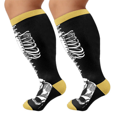 Plusock Plus Size Spooky Skeleton Compression Socks - image 8