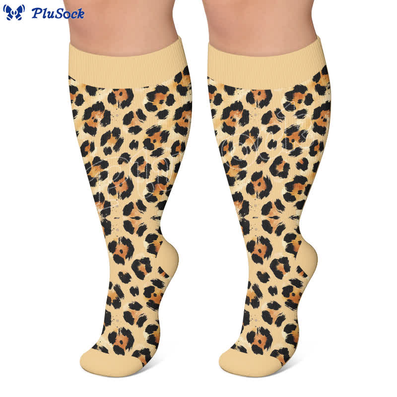 Plusock Plus Size Sexy Leopard Compression Socks - image 4