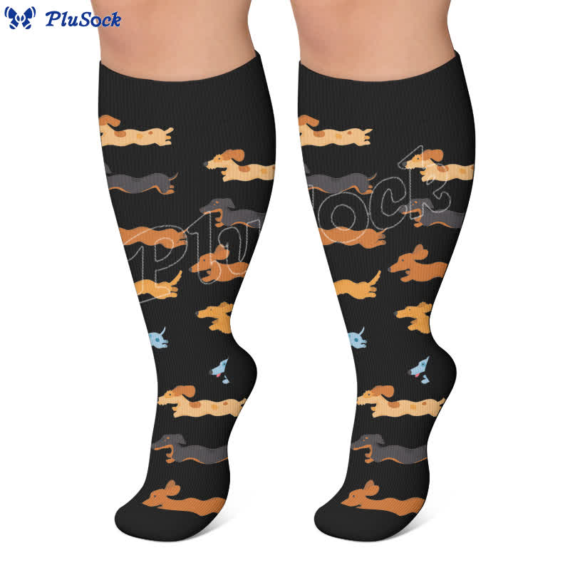 Plusock Plus Size Dachshund Compression Socks - image 2